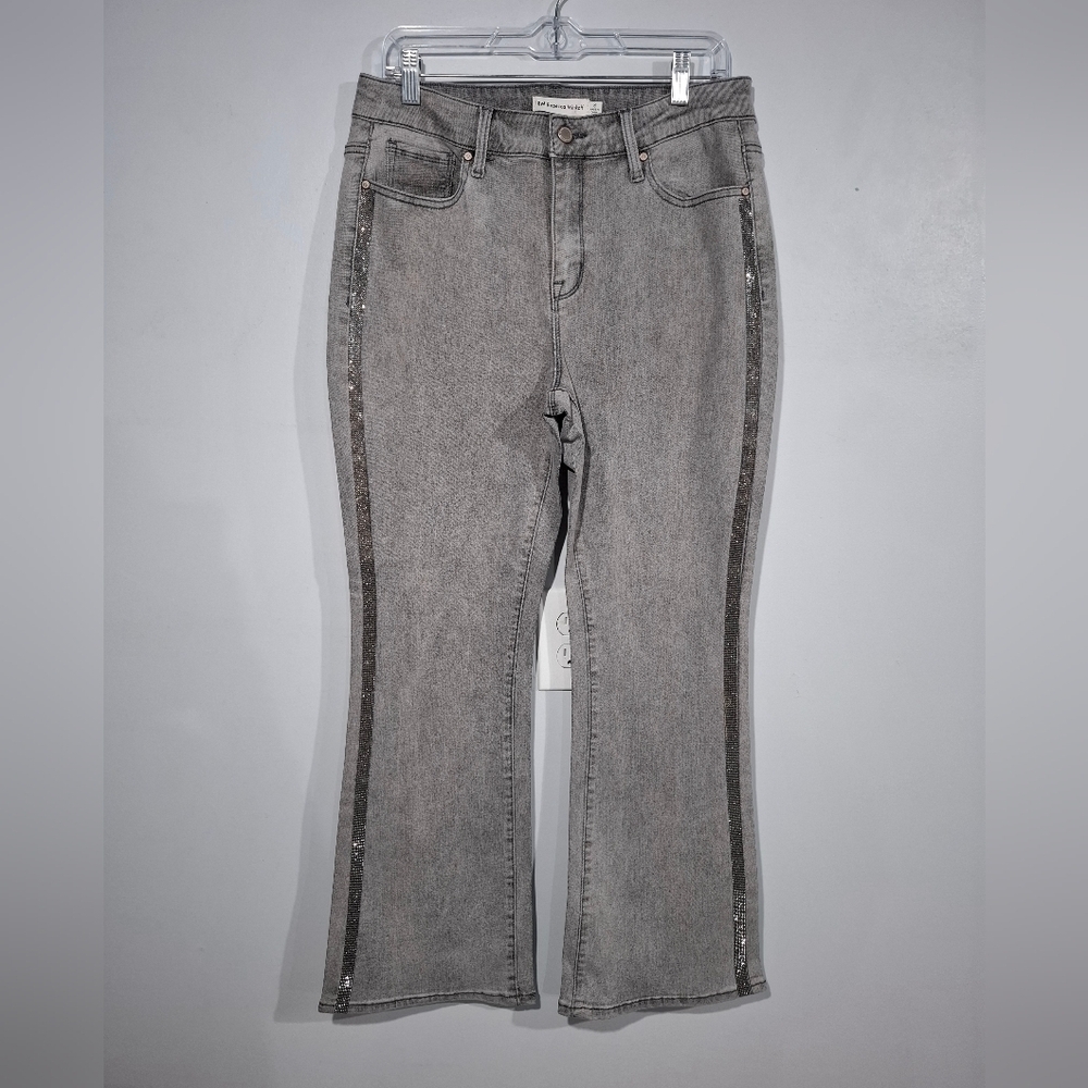 Rebecca Minkoff Grey Studded Stretch Pockets High Waist Mini Flare Size 8 NWOT